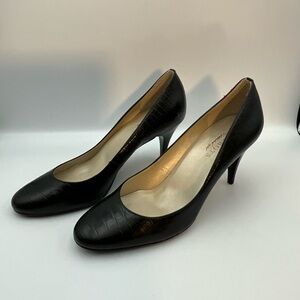 Talbots Pumps Size 9 Black Croc-Embossed Heels with 3” Heel